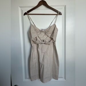 NWT Abercrombie Beige Checkered Dress